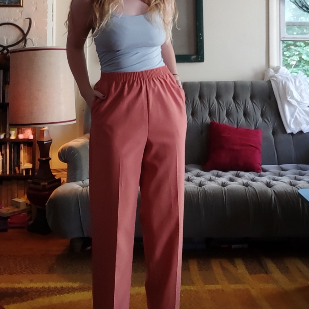 Alia soft sienna coloured stretch waist pants